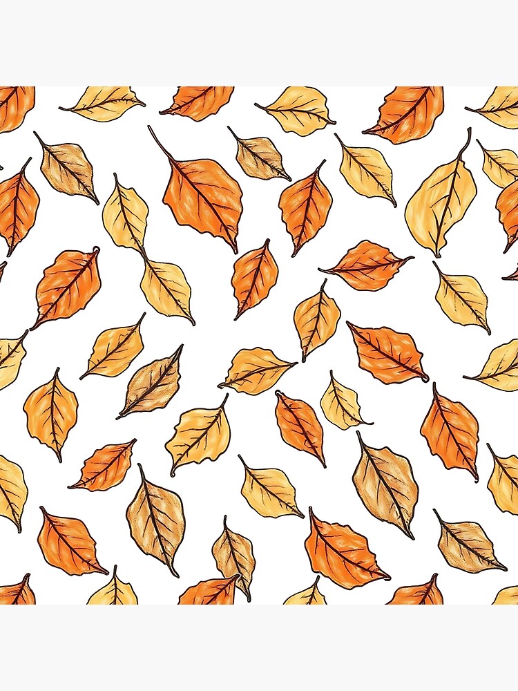 Thumbnail 3 of 3, Sticker, pattern of falling autumn leaves designed and sold by FestivityFinds.