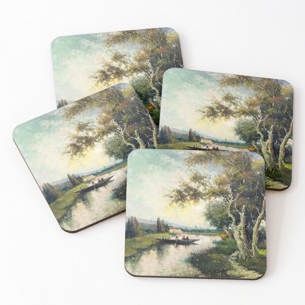Item preview, River Landscape with Boat designed and sold by tomorrowsart.