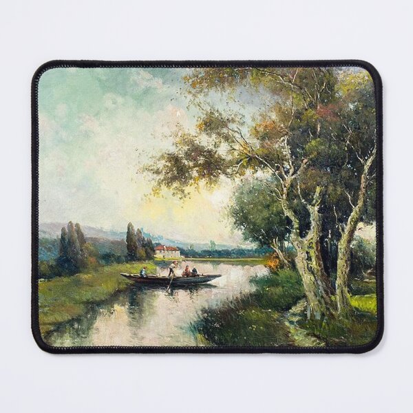 Item preview, River Landscape with Boat designed and sold by tomorrowsart.
