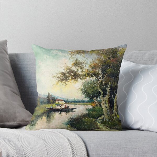Item preview, River Landscape with Boat designed and sold by tomorrowsart.