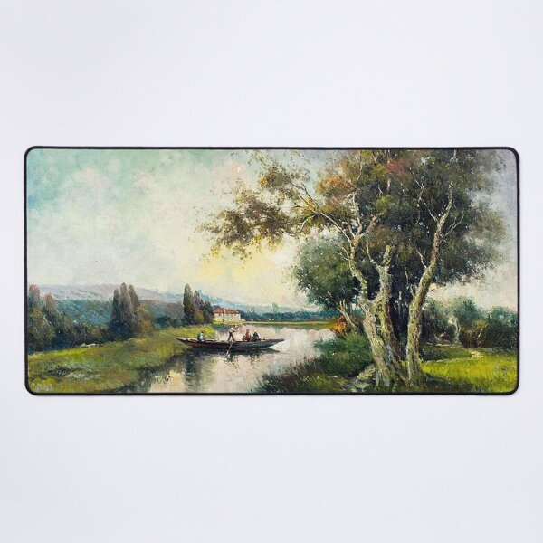 Item preview, River Landscape with Boat designed and sold by tomorrowsart.