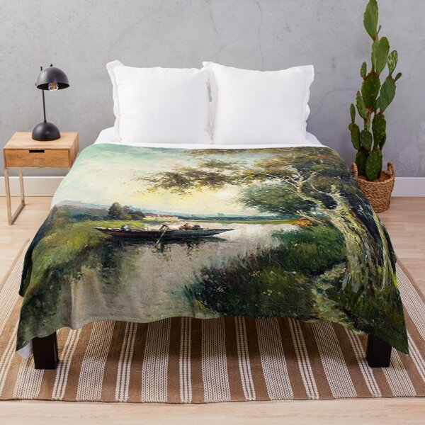 Item preview, River Landscape with Boat designed and sold by tomorrowsart.