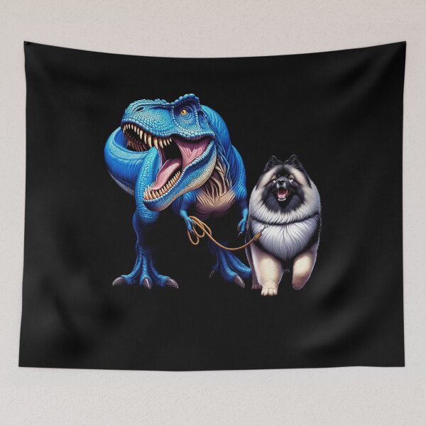 Item preview, Funny Dinosaur Keeshond Walking Dog Lover designed and sold by Kimberley King Art  King Art.
