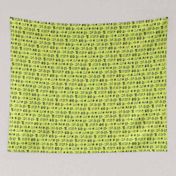 Item preview, Mosaic of Sumerian Cuneiform of Inanna's Descent to the Underworld (Green, Yellow, Black) designed and sold by Ancestralis.