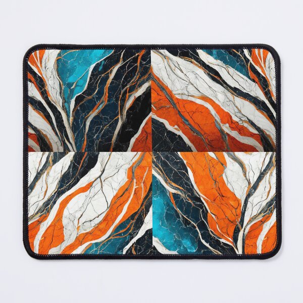 Item preview, Bold Orange, Deep Blue and Smokey White Fractured Marble designed and sold by Stageless Designs.
