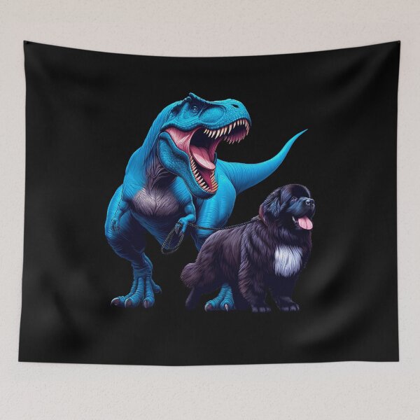 Item preview, Funny Dinosaur Newfoundland Walking Dog Lover designed and sold by Kimberley King Art  King Art.