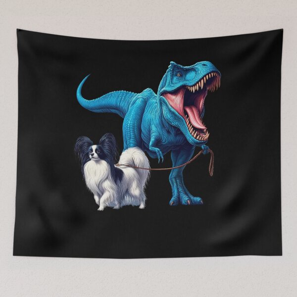 Item preview, Funny Dinosaur Papillon Walking Dog Lover designed and sold by Kimberley King Art  King Art.