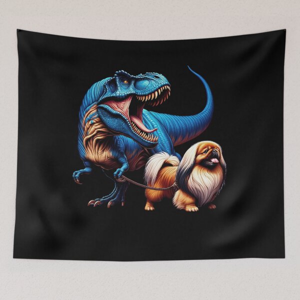 Item preview, Funny Dinosaur Pekingese Walking Dog Lover designed and sold by Kimberley King Art  King Art.