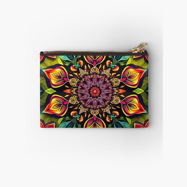 Item preview, A pattern of intricate floral mandalas in vibrant colors, leaves and petals, a bohemian vibes designed and sold by FestivityFinds.
