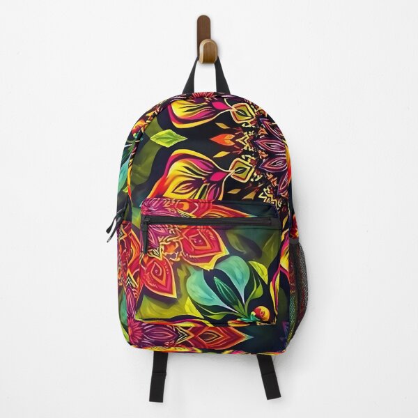 Item preview, A pattern of intricate floral mandalas in vibrant colors, leaves and petals, a bohemian vibes designed and sold by FestivityFinds.