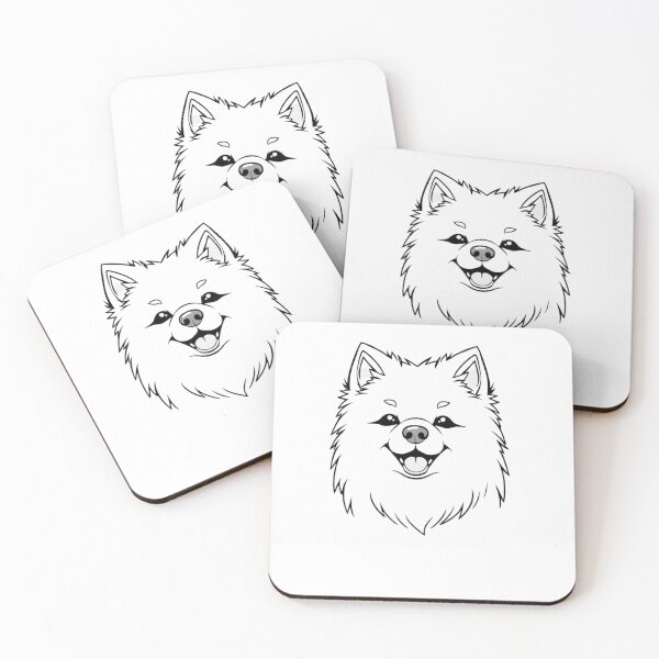 Item preview, A joyful American Eskimo Dog playing in the snow with kids. designed and sold by AlwaysHome.