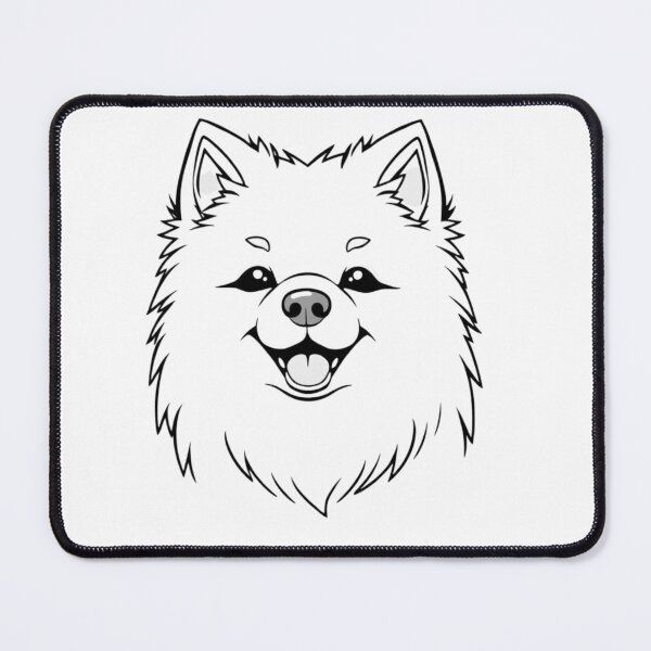 Item preview, A joyful American Eskimo Dog playing in the snow with kids. designed and sold by AlwaysHome.