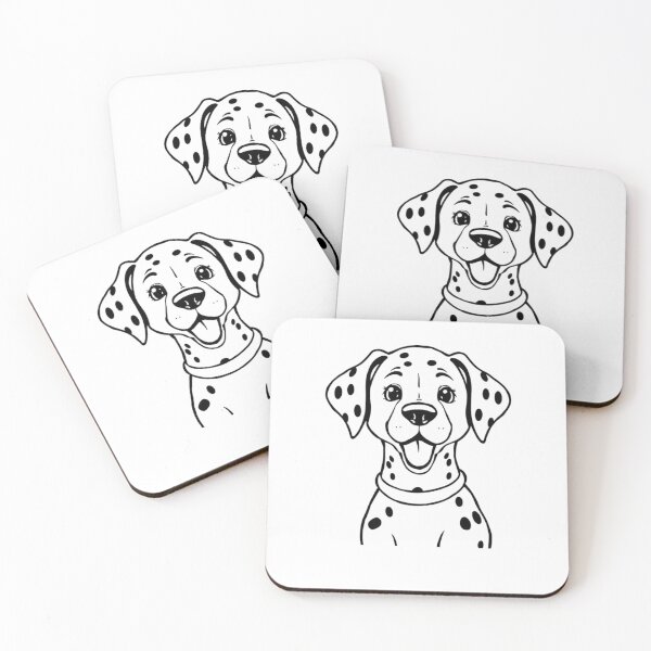 Item preview, A cheerful Dalmatian with spots running happily with a fire truck in the background. designed and sold by AlwaysHome.