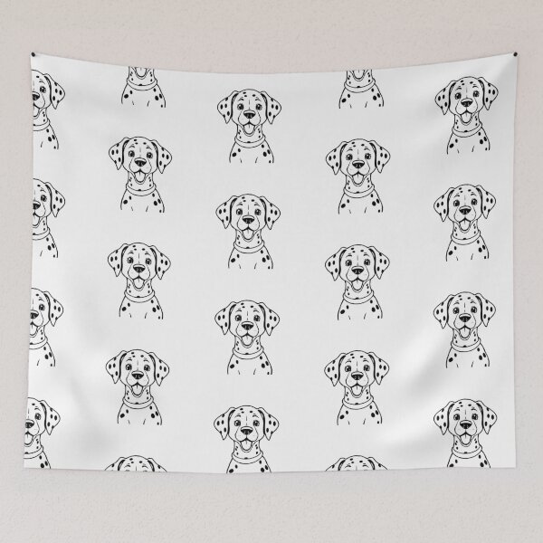Item preview, A cheerful Dalmatian with spots running happily with a fire truck in the background. designed and sold by AlwaysHome.