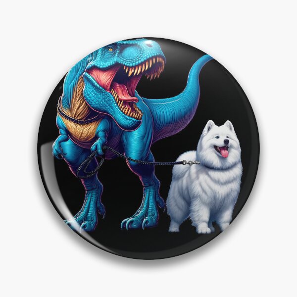 Item preview, Funny Dinosaur Samoyed Walking Dog Lover designed and sold by Kimberley King Art  King Art.