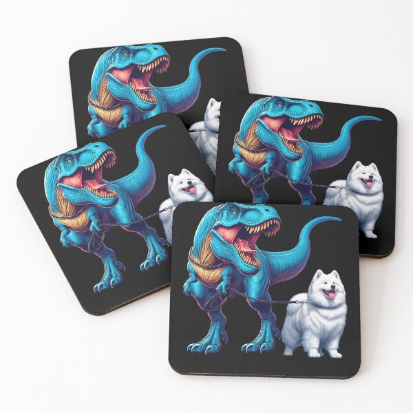 Item preview, Funny Dinosaur Samoyed Walking Dog Lover designed and sold by Kimberley King Art  King Art.