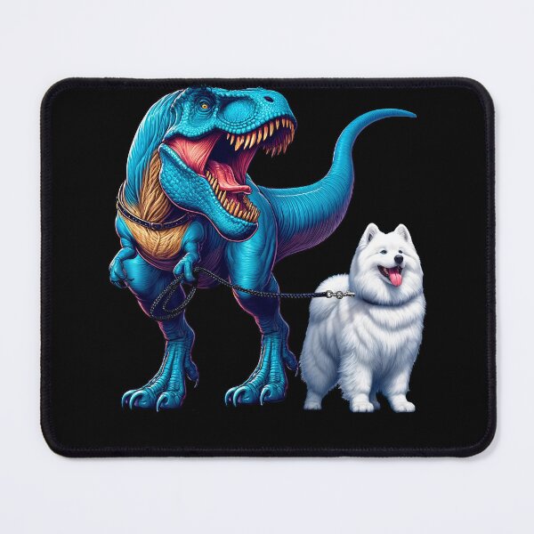 Item preview, Funny Dinosaur Samoyed Walking Dog Lover designed and sold by Kimberley King Art  King Art.