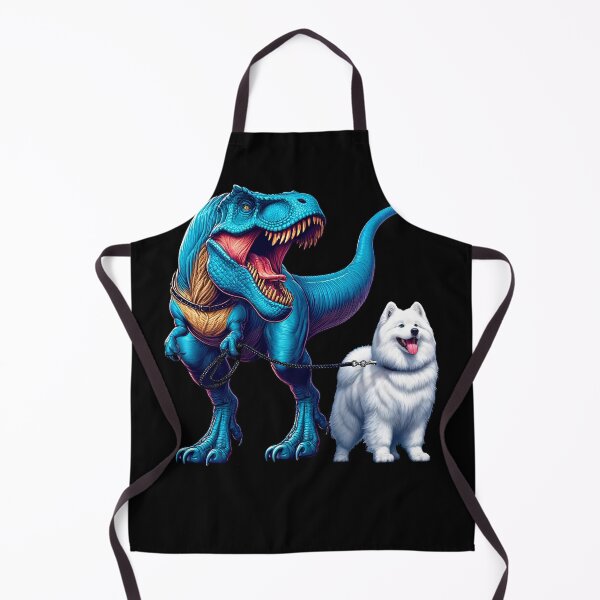 Item preview, Funny Dinosaur Samoyed Walking Dog Lover designed and sold by Kimberley King Art  King Art.