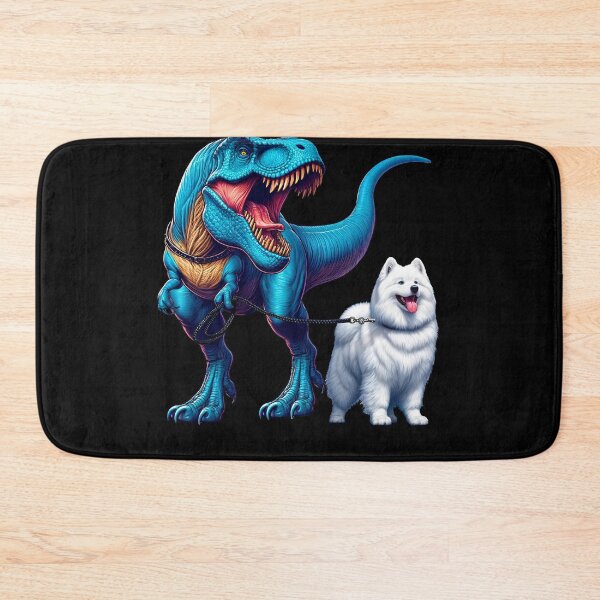 Item preview, Funny Dinosaur Samoyed Walking Dog Lover designed and sold by Kimberley King Art  King Art.