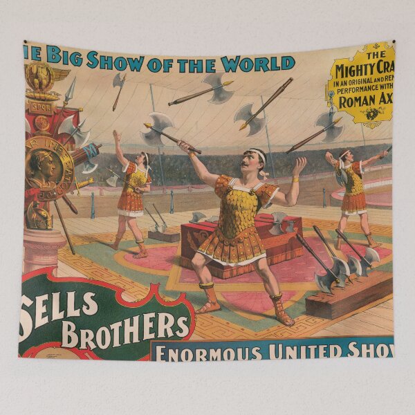 Item preview, Vintage Circus Poster Axe Throwing Show designed and sold by InnerCitadel.