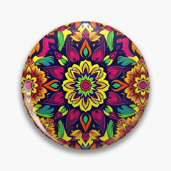 Item preview, pattern of leaves and petals, a bohemian vibe, electric vivid colors. designed and sold by FestivityFinds.