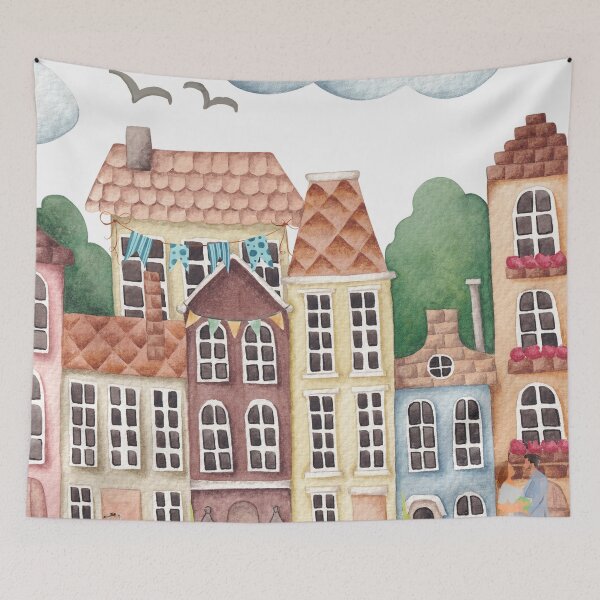 Item preview, Watercolor Cityscape designed and sold by tomorrowsart.