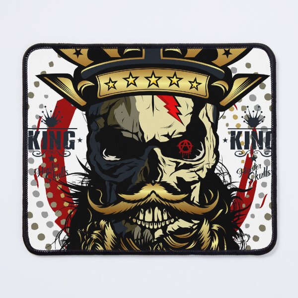 Item preview, Skull king hipster skulls king crown beard mustache king designed and sold by Achille3777.