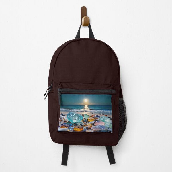 Item preview, Night Beach Scene With Colorful Sea Glass and Moonlight designed and sold by Aise06.
