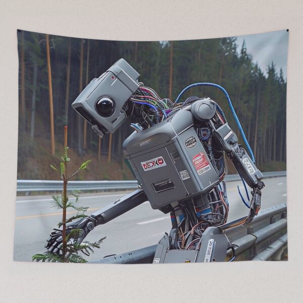 Item preview, Robot Planting a Tree designed and sold by M-Y-A-R-T-.
