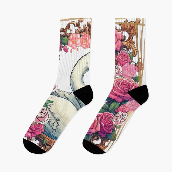 Item preview, Beautiful Pink Swan, flowers, femininity, beauty and love, rococò vibes designed and sold by Sugar Wisdom .