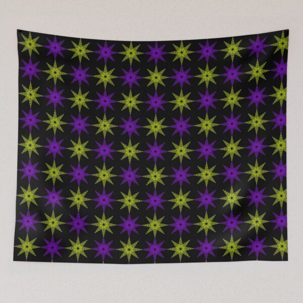Item preview, Mosaic Pattern of the Star of Ishtar/Inanna (Green and Violet Neon) designed and sold by Ancestralis.