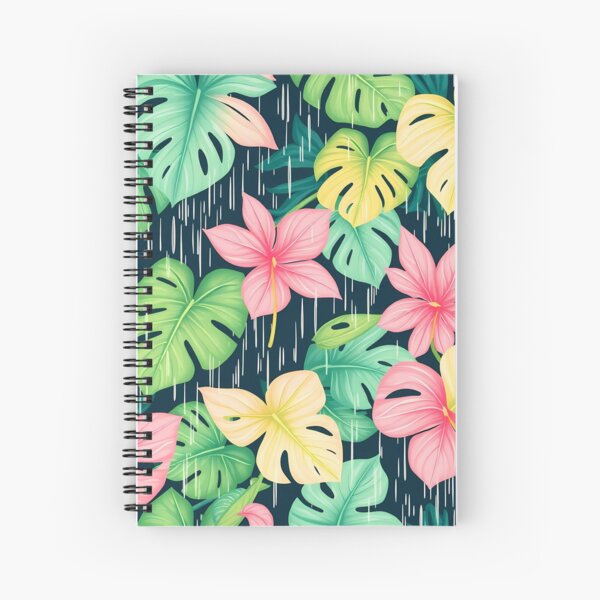 Item preview, pattern of tropical monstera and palm leaves  designed and sold by FestivityFinds.