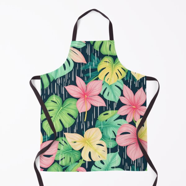 Item preview, pattern of tropical monstera and palm leaves designed and sold by FestivityFinds.