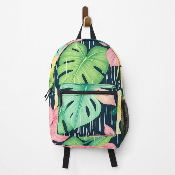 Item preview, pattern of tropical monstera and palm leaves designed and sold by FestivityFinds.