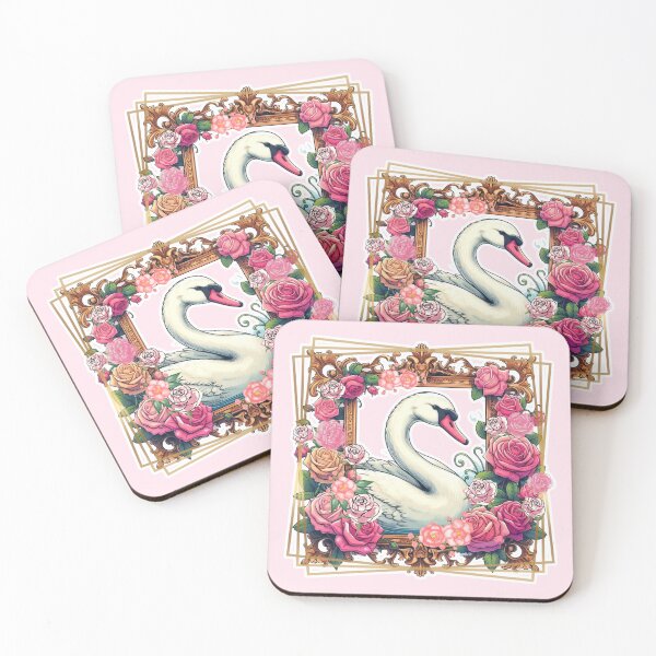 Item preview, Beautiful Pink Swan, flowers, femininity, beauty and love, rococò vibes designed and sold by Sugar Wisdom .