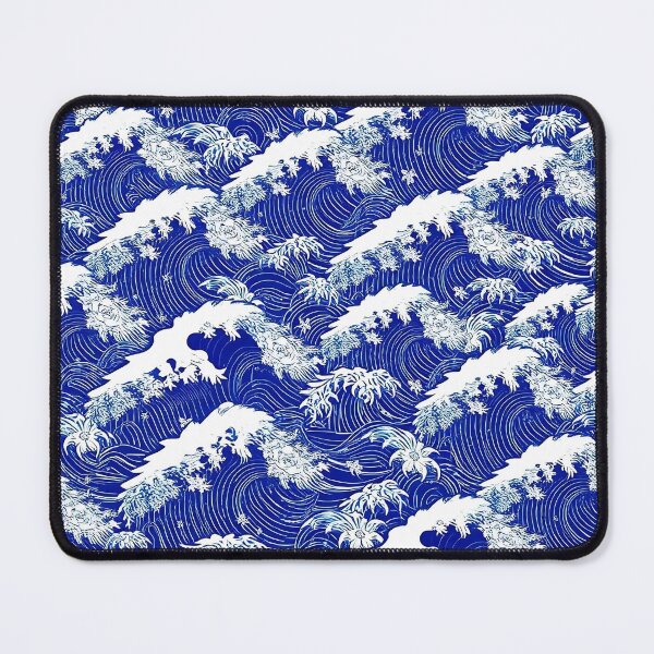 Item preview, Traditional Japanese wave art in indigo and white designed and sold by FestivityFinds.