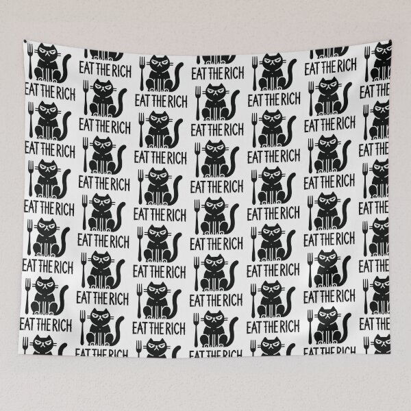 Item preview,  the rich - funny cat against corporate greed and billionaires designed and sold by claudiasartwork.