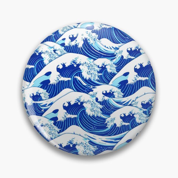 Item preview, Traditional Japanese Wave Motifs in Indigo and White designed and sold by FestivityFinds.