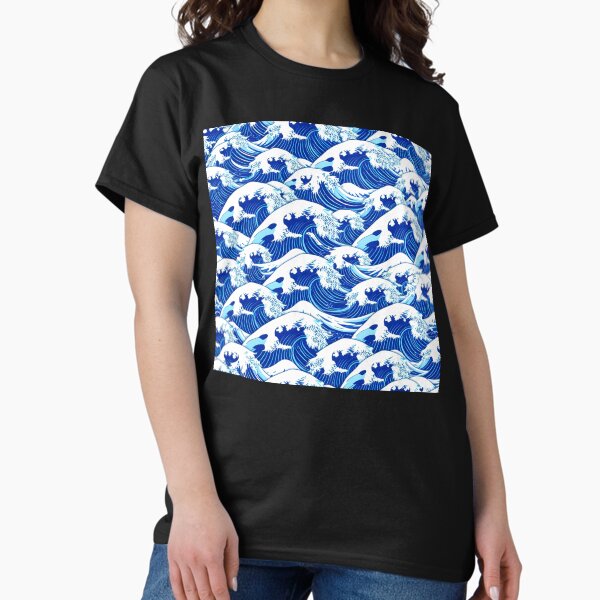 Item preview, Traditional Japanese Wave Motifs in Indigo and White designed and sold by FestivityFinds.