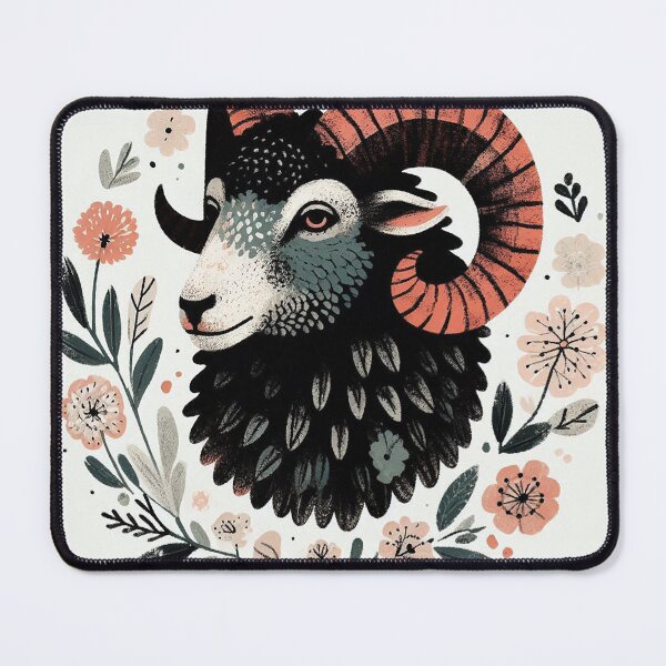 Item preview, Floral Ram Portrait designed and sold by zzz888.
