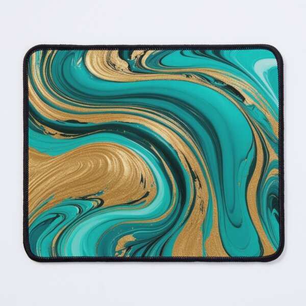 Item preview, A turquoise and gold marbling design. designed and sold by Summer Sunshine.