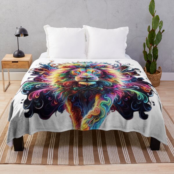 Item preview, Majestic Neon Lion – King of Vibrant Energy designed and sold by GloriousArtSKD.