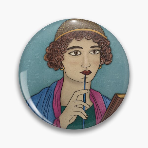 Item preview, Sappho of Pompeii - Famous Roman Fresco Illustration designed and sold by Ancient-Tales.