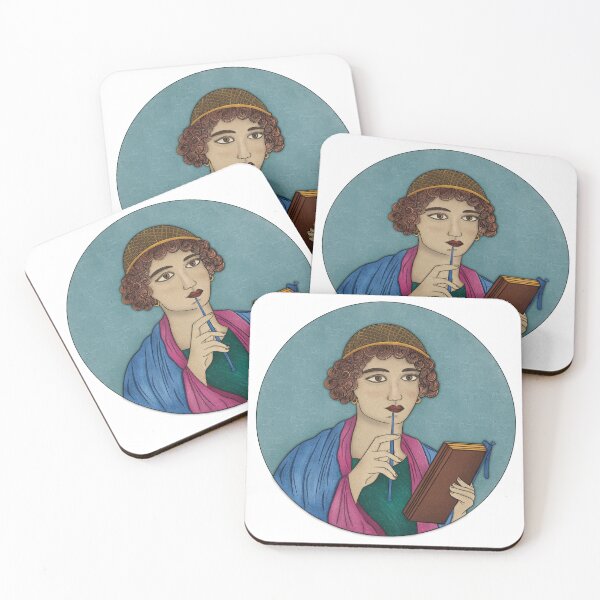 Item preview, Sappho of Pompeii - Famous Roman Fresco Illustration designed and sold by Ancient-Tales.