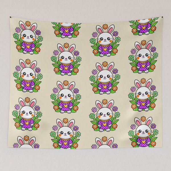 Item preview, Rabbit Characters Vibrant Colors Design Art Cute designed and sold by ART ATTACK ZONE.