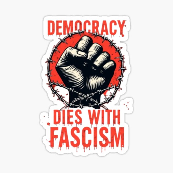 Artikel-Vorschau von Die Demokratie stirbt mit dem Faschismus – Antifaschistische Protestkunst, designt und verkauft von Instant Trend Shop.
