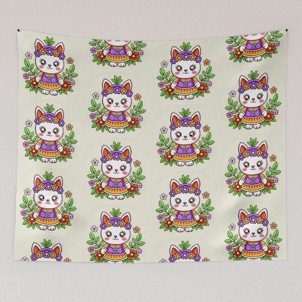 Item preview, Flowers Rabbit Characters Vibrant Colors Design Art Cute designed and sold by ART ATTACK ZONE.