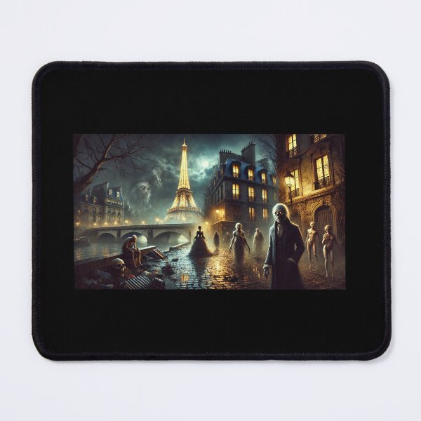 Item preview, Romantic Yet Dark Paris Night | Horror Urban Landscape designed and sold by Adam Krzysztof Wiatr.