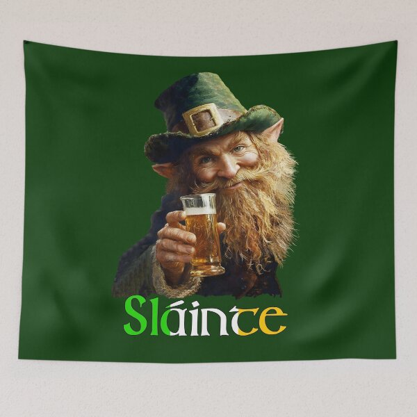 Item preview, SLAINTE - ST PATRICKS DAY - LEPRECHAUN - BLACK T SHIRT designed and sold by Danicus666.