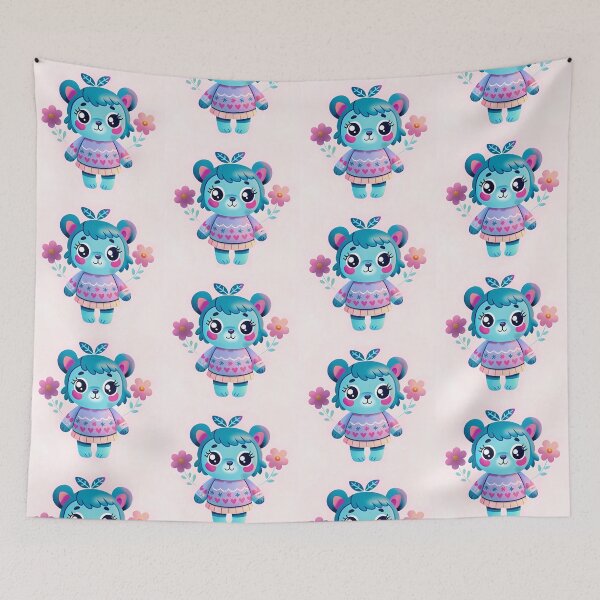 Item preview, Blue Animal Characters Vibrant Colors Design Art Cute designed and sold by ART ATTACK ZONE.
